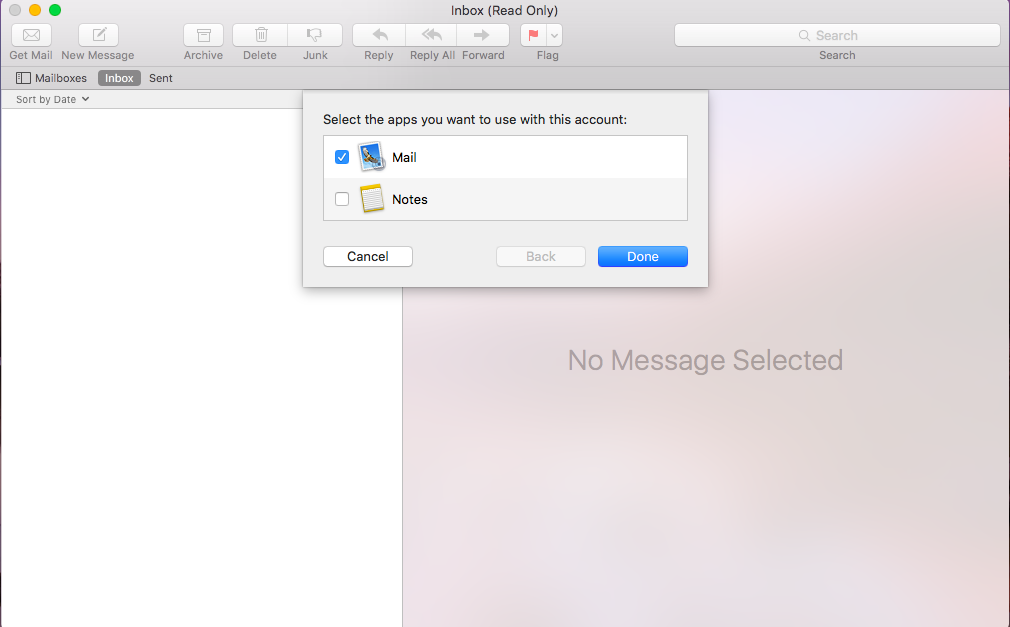 Mail for Mac setup