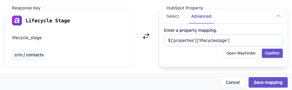 Enter a JSON path expression