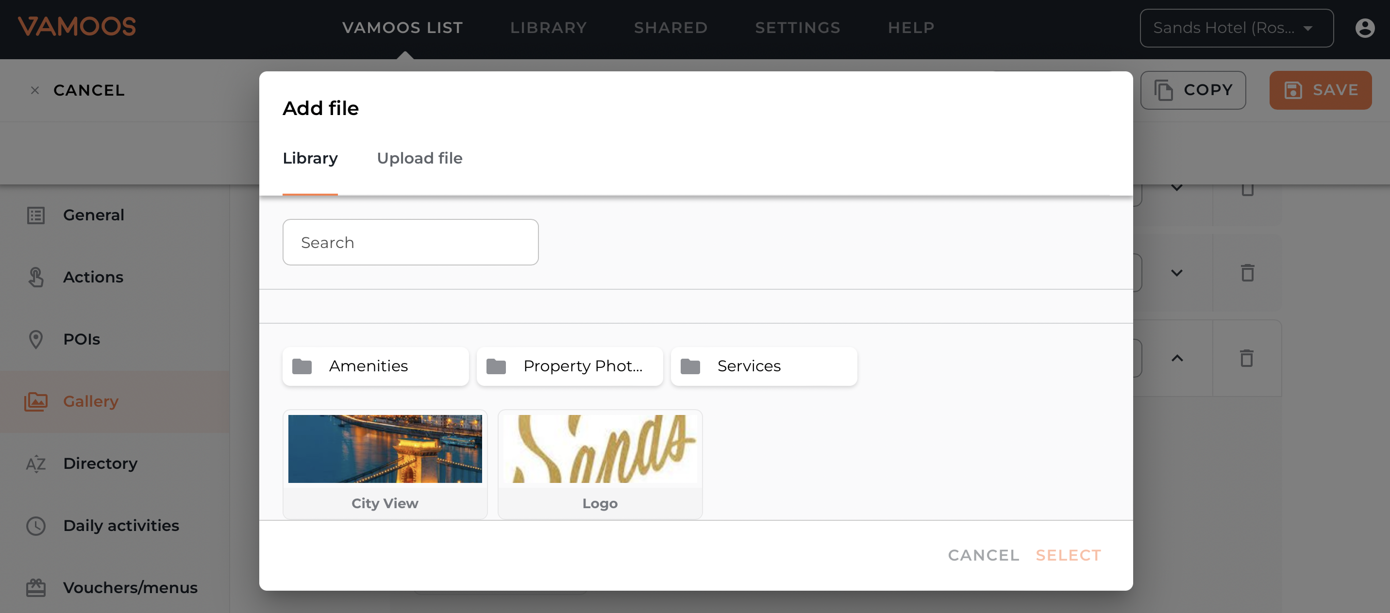 Image upload in library