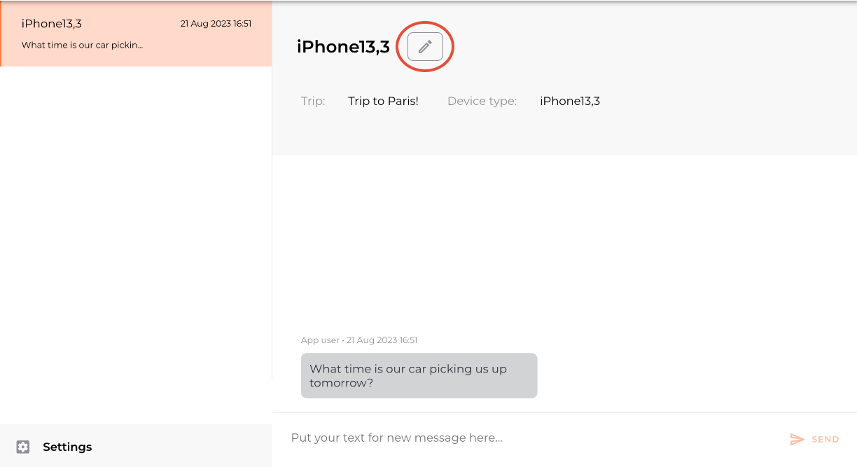 Rename conversation screenshot