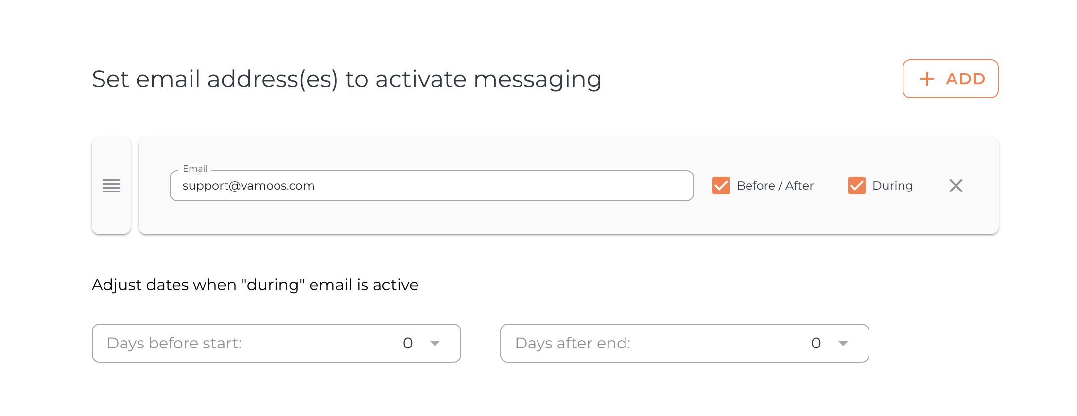 Messaging settings screenshot