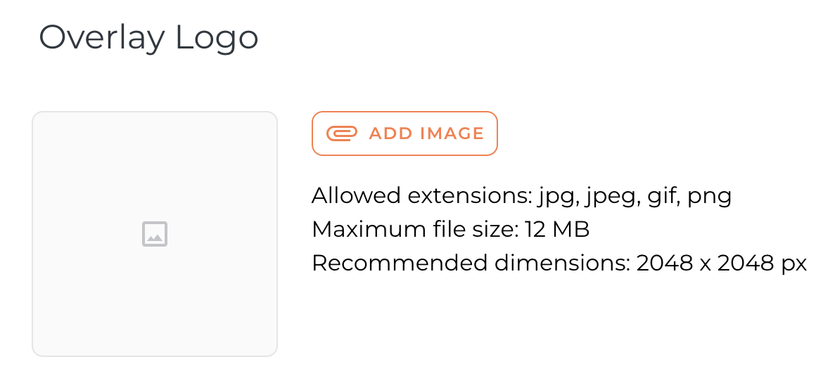 Overlay logo upload