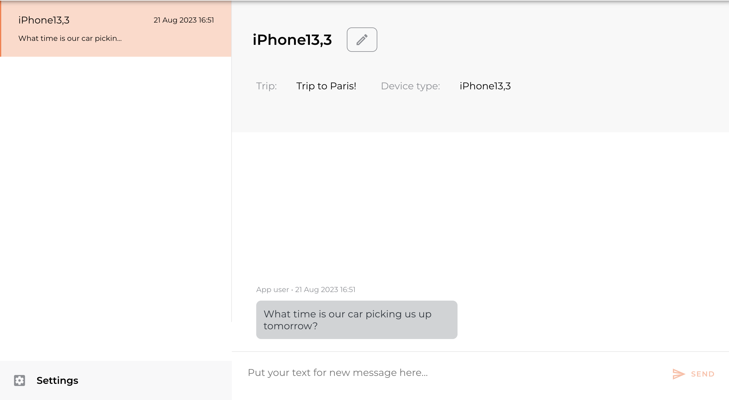 Replying in portal screenshot