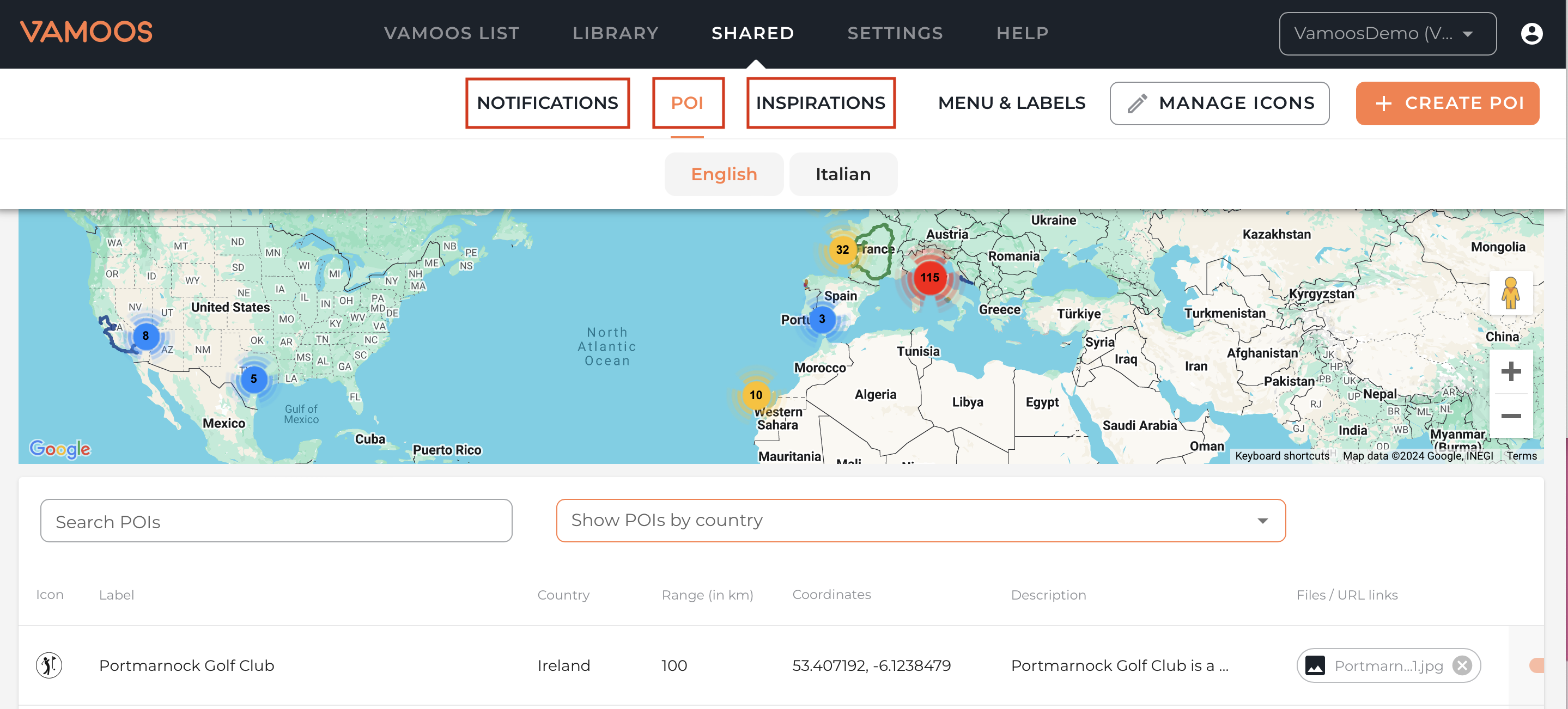 Inspirations feature