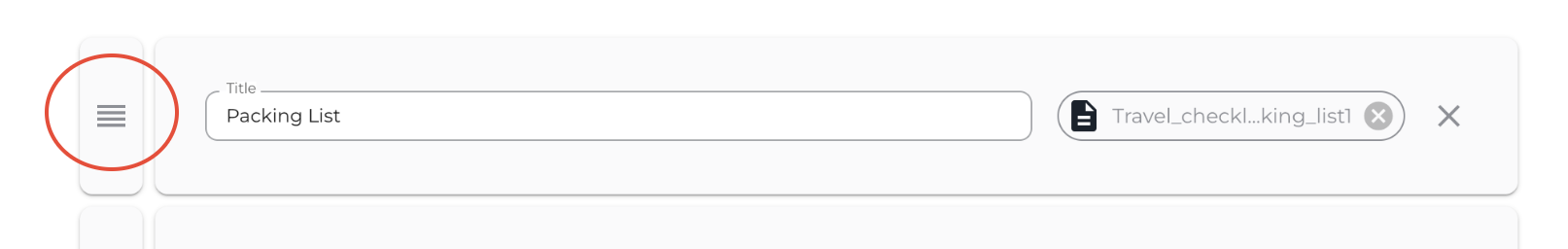 Reordering documents screenshot