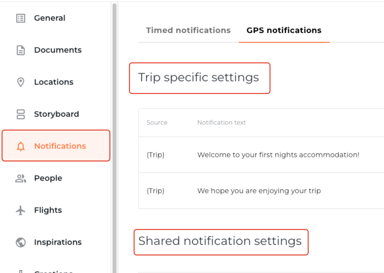 Edit GPS notification