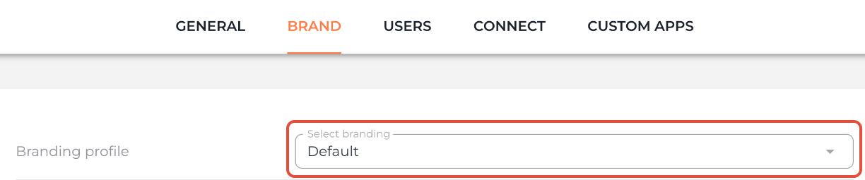 Select branding profile screenshot