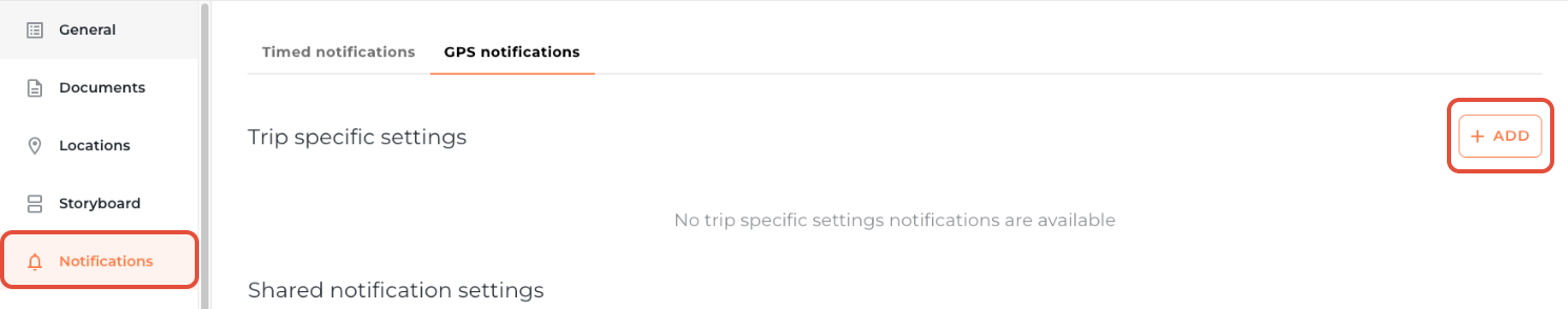 Create trip-specific GPS notification