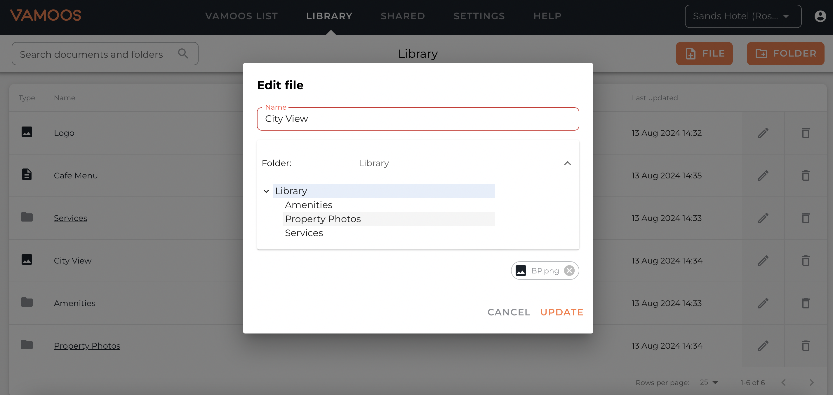 Organising library items