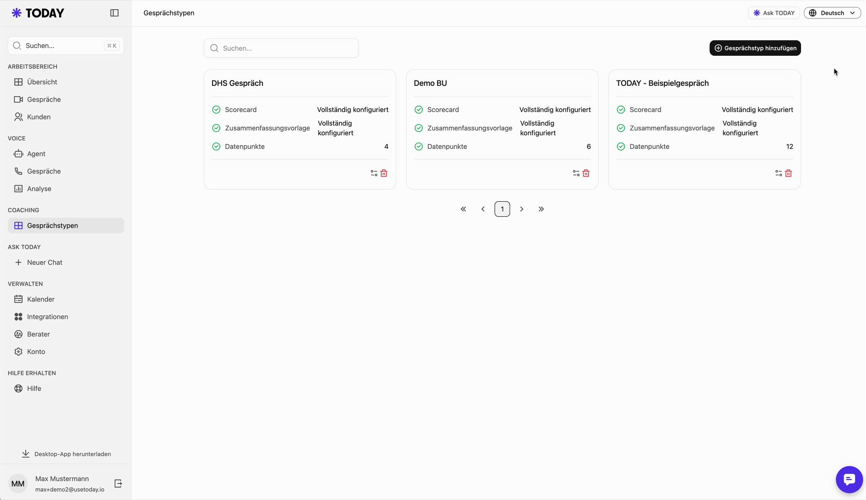 Scorecard-Konfiguration mit Kapiteln und Themen