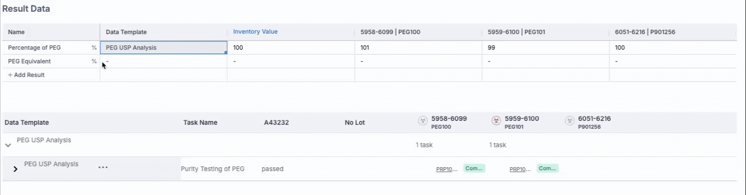 Assigning a Data Template to a result row