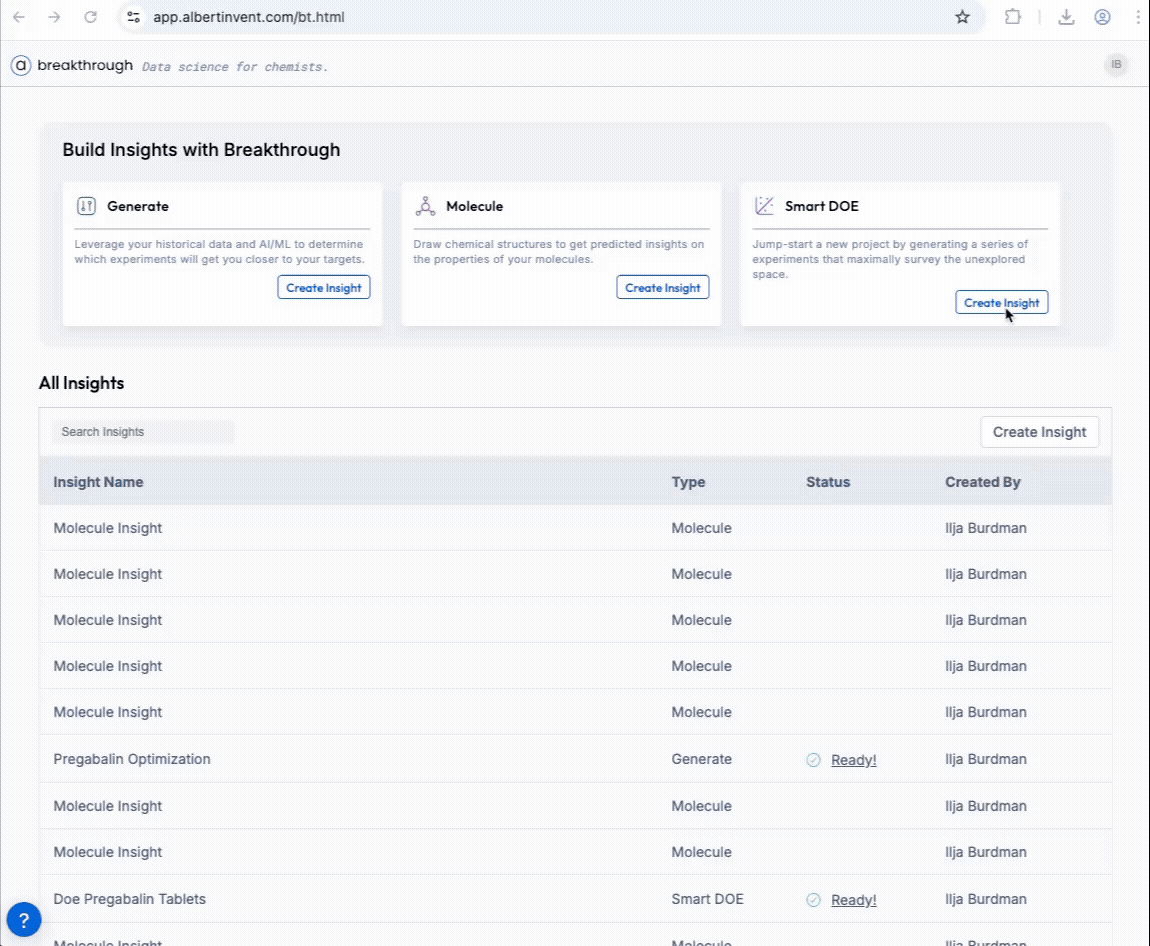 Smart DOE — proposed batch view