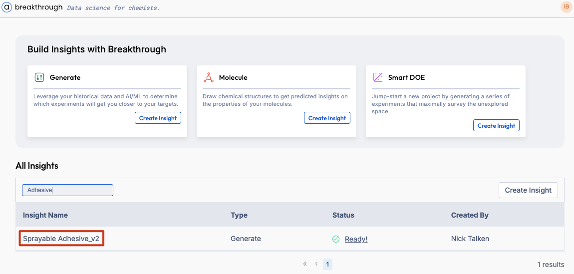 Generate: candidates with model summary (parity & feature importance)