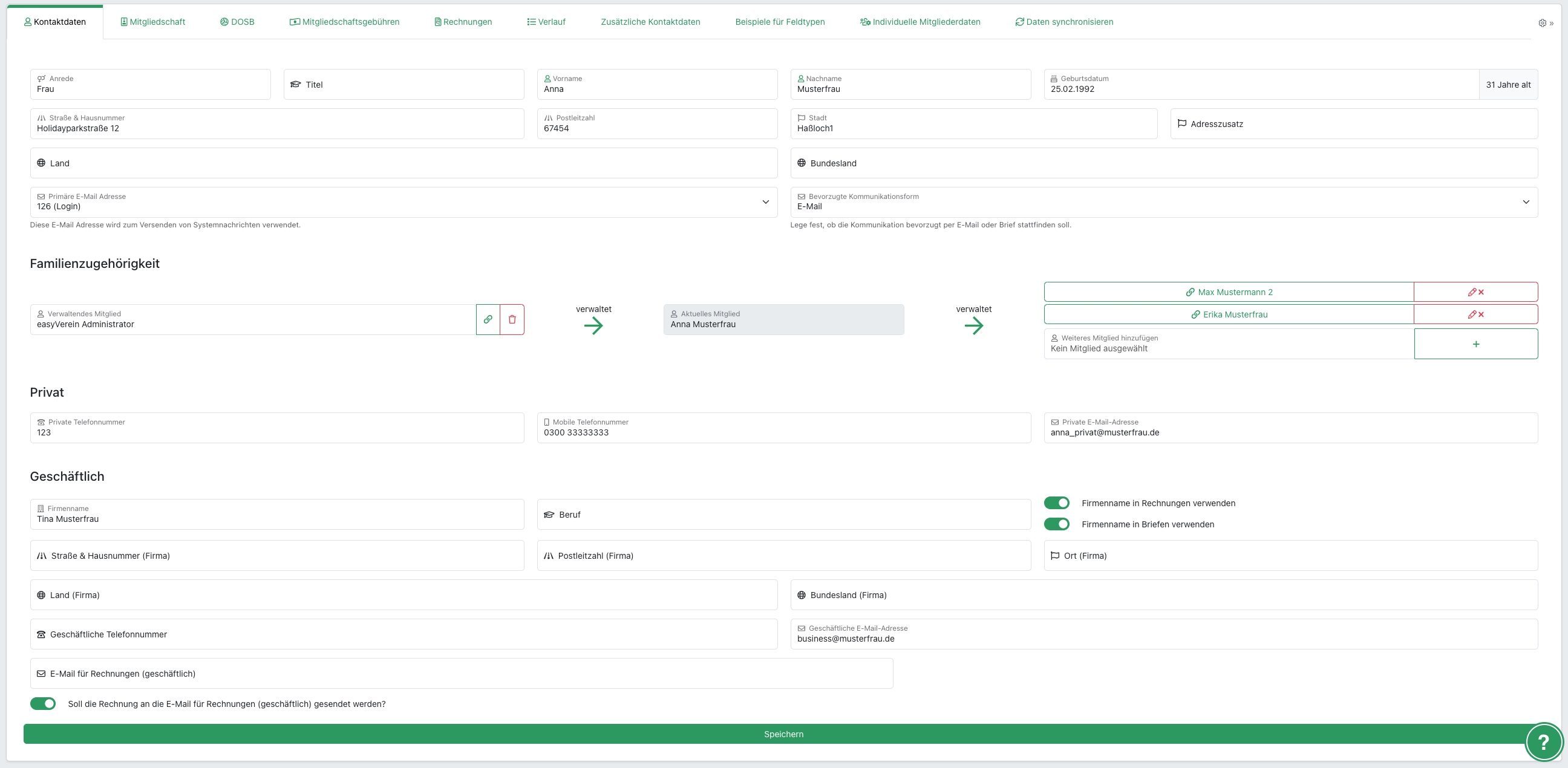Was ist der Unterschied zwischen Personen und Firmenmitgliedschaften und kann man Profile