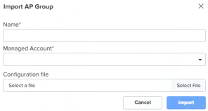 Import AP Group dialog